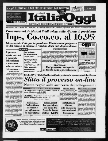 Italia oggi : quotidiano di economia finanza e politica